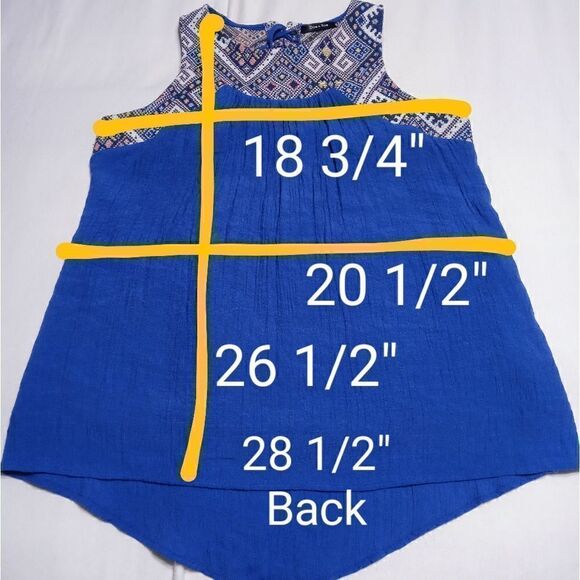 Doe & Rae Woven Gauze Tapestry Top Blue Medium - Picture 11 of 11